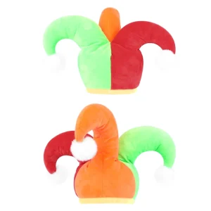 Halloween Clown Hat and Red Nose Set, Velvet Triangular Top Hat