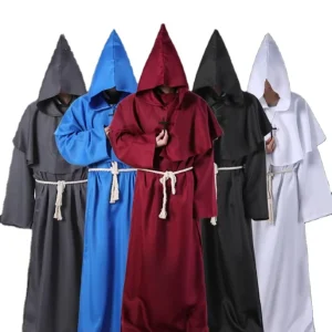 Halloween Cosplay Costume Medieval Monk Costume Monk Robe Wizard Priest COS Stage Costume