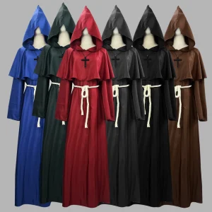 Halloween Cosplay Costume Medieval & Renaissance Monk Wizard Priest Echo Unisex Adult Polyester Stage Costume