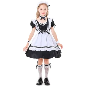 Halloween Costume Dress up Game Maid Outfit Black and White Suit Children’s Sexy Dress Easter Carnival Stage Performance Clothes