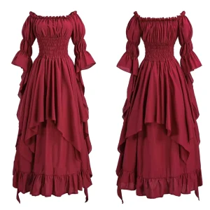 Halloween Costume Medieval Renaissance Vintage Dress Womens Gothic Echo Gown Stage Outfit Women Cosplay Prom Princess Dress