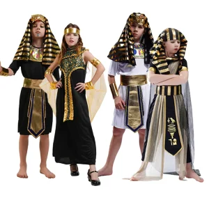 Halloween Couple Costume Set Cleopatra Queen Egyptian Pharaoh King Children’s Costume