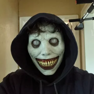 Halloween Eve Horror Scary Latex Mask Smiling White eyed Demon Halloween Mask for Halloween Decoration