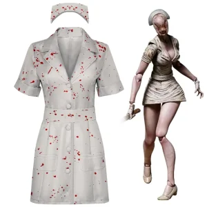 Halloween Female Nurse Cos Serving Silent Hill Horror Zombie Nurse Cosplay Costumes HORR 016