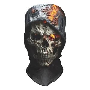Halloween Full Face Scary Skeleton Ghost Skull Mask Black Balaclavas for Motorcycling Cycling Common Fabric Costume Scary Style