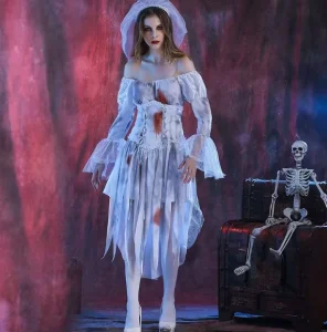 Halloween Ghost Bride Female Zombie Game Performance Cosplay Costume