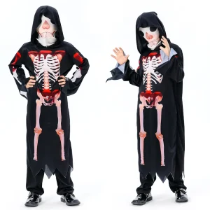 Halloween Ghost Outfit Custom Logo Cosplay Fluorescent Kids Halloween Costume Horror