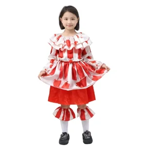 Halloween Girls’ Children’s Clown Echo Cosplay Costume for Performance
