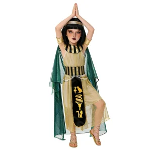 Halloween Girls Egyptian Pharaoh and Queen Cosplay Costume with Echo Character for Children
