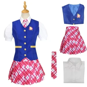 Halloween Girls Striped Princess Costume College Plaid School Uniform Dress Cosplay Stage Performance