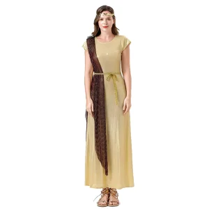 Halloween Greek Goddess Egyptian Queen Princess Dress Adult Women Cosplay Costume