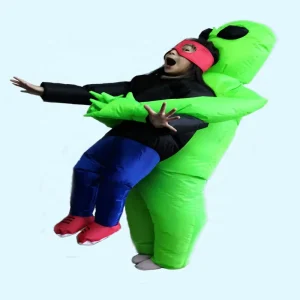 Halloween Green Ghost Inflatable Alien Mascot Costume Sets for Kids
