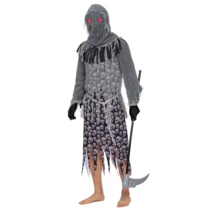 Halloween Horror Death God Costume Cosplay Outfit for Children and Adults with Sickle