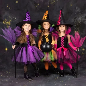 Halloween Kids Costumes Witch Cosplay Holiday Dresses Girls Witch Halloween Costumes