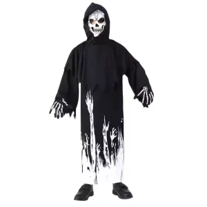 Halloween Kids’ Customizable Ghost Grim Reaper Scythe Messenger Costume