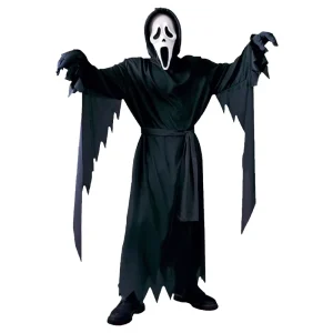 Halloween Kids Scream Cosplay Costumes Scary Jumpsuit Hooded Features For PROM Parties Decorations Featuring Anime TV