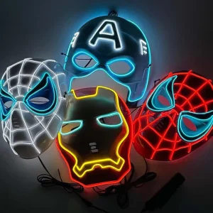 Halloween LED Mask Cosplay Costume for Cartoon Masquerade Party Carnival Stage Show for Children