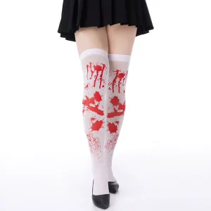 Halloween Party Costume Women Over the Knee Socks Blood Stained Bloody Socks