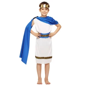Halloween Party Kids Heroic Egyptian Samurai Show Costume Little Pharaoh Prince White Cosplay Costume