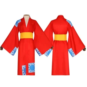 Halloween Performance Costume One Piece Wano Country Straw Hat Luffy Adult Male Japanese Kimono Cosplay Costume Polyester Fiber