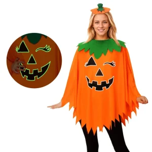 Halloween Robe Costume for Role-Playing, Cosplay, Stage Performances, and Parties with Pumpkin Cloak