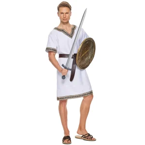 Halloween Roman Warrior Cosplay White Onesie Costume