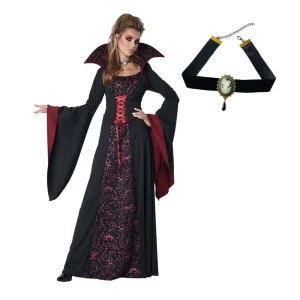 Halloween Scary Female Devil’s Queen Vampire Costume With Choker for Women ZMHC 001