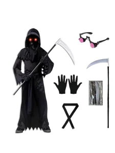Halloween Scary Grim Reaper Children’s Costume with Scythe Polyester
