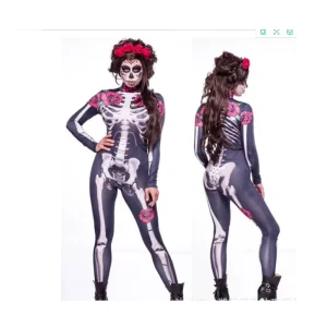 Halloween Skull Costume Cosplay Dress Zombie Romper Uniform Undead Bar Women Skull Zombie Costume Dress