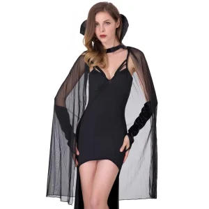 Halloween Vampire Character Costume for Adult Women European American Fantasy Printed Polyester