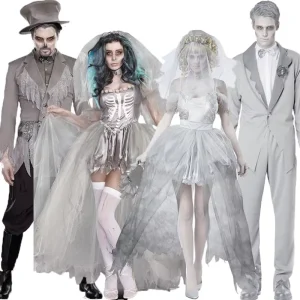 Halloween Vampire Couple Uniform Purim Cosplay Costumes Men Horror Ghost Dead Zombie Corpse Bride Costume Dress Adult
