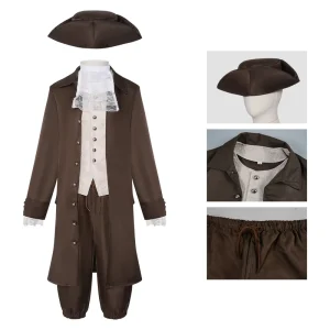 Halloween Vintage Colonial Gentleman Polyester Adult Unisex Cosplay Costume Kit for Stage
