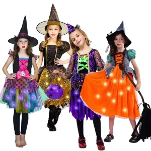 Halloween Witch Fantasy Dress Costume for Girls