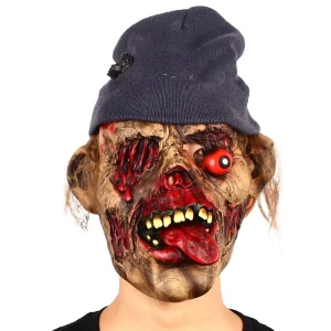 Halloween Zombie Cosplay Mask, Latex Headgear with Hat