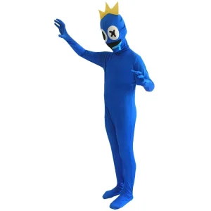Halloween for for Game Cosplay Blue and Colorful Little Monster Costume Jumpsuit Polyester