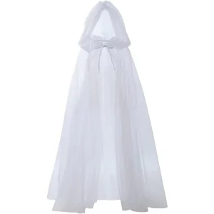 Haunted Bride Hooded Cape Costume for Women in Black