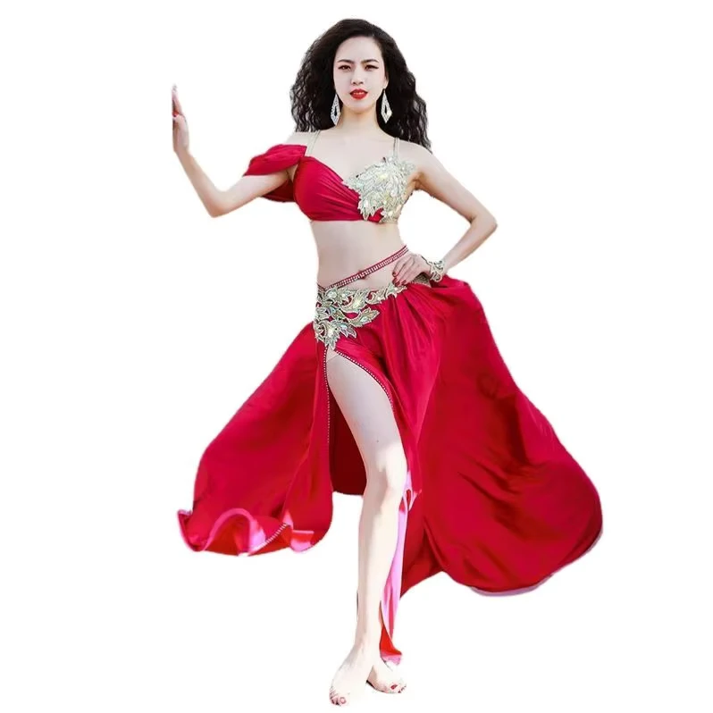 High Cut Colorful Belly Dance Performance Dresses Sexy Wedding Outfits for Girls Stage Performance Costumes