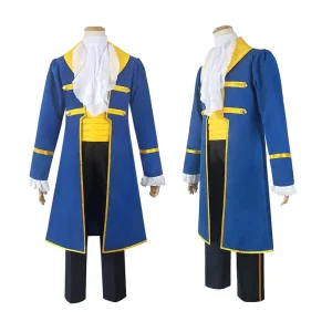 High Quality Carnival Party Fancy Blue Coat Set Anime Characters Beast Suit Set Party Hommes Costume