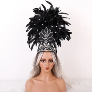 High Quality Elastic Adjustable Feather Headpiece for Themed Parties and Halloween Costume Plays