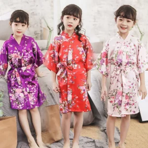 High Quality Japanese Kimono Dress for Kids Anime Anime Printed Yukata Costume Ideal for Cosplay Party