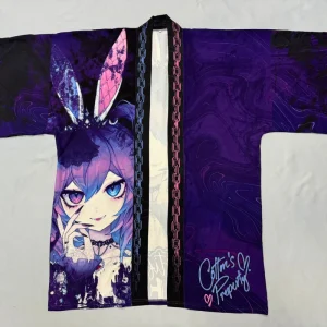 High Quality Print Anime Cosplay Kimono T shirt Unisex Tops Jackets Custom Anime Cloak Happi Coat