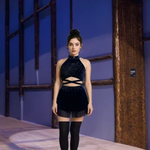High Quantity Girls’ Black Lyrical Dance Costume 7 Days Sample Performance Wear for Children’s Ballet