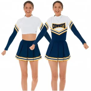 High School Pleated Skirt Cheerleading Uniform Dress Costume
