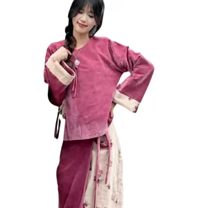 High quality Chenille Double Faced Fleece Fabric Florals Song Dynasty Style Hanfu Cloak Cheongsam Material for Women for Bags