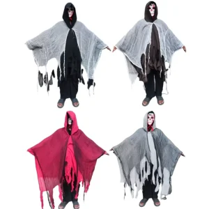 Hooded Medieval Halloween Cape Costume with Tassels