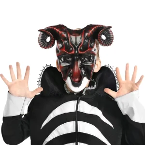 Horned 3D Halloween Cosplay Mask, 24×35