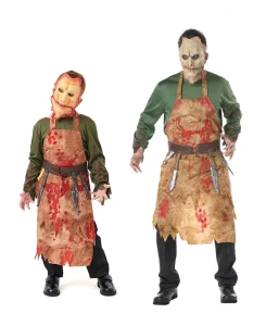 Horror Bloody Butcher Apron with Hood Halloween Party Cosplay Cruel Blood Zombie Butcher Men Role Play Costumes