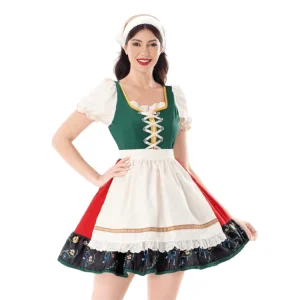 Hot Selling Girls Bavarian German Halloween Dirndl Dress Suits Maid Outfit Cosplay Costume for Stage Performance