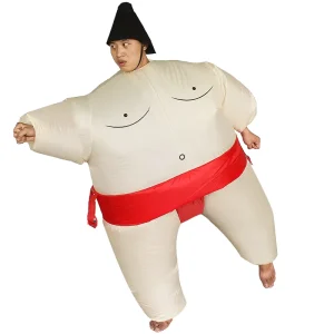 Hot Selling Inflatable Red Sumo Wrestling Suit in Stock Party Inflatable Costumes for Adult