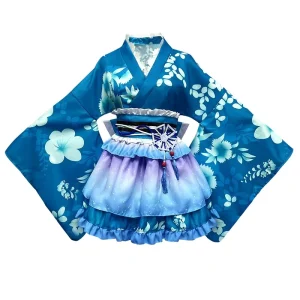 Hot Selling Japanese Traditional Kimono Dress for Women Lovelive Anime Stage Performance Cosplay Costume with Robe Cloak Set